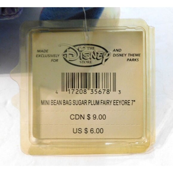 Disney Store Sugar Plum Fairy Eeyore Mini Bean Bag Plush 7" Tags Exclusive - Picture 7 of 7